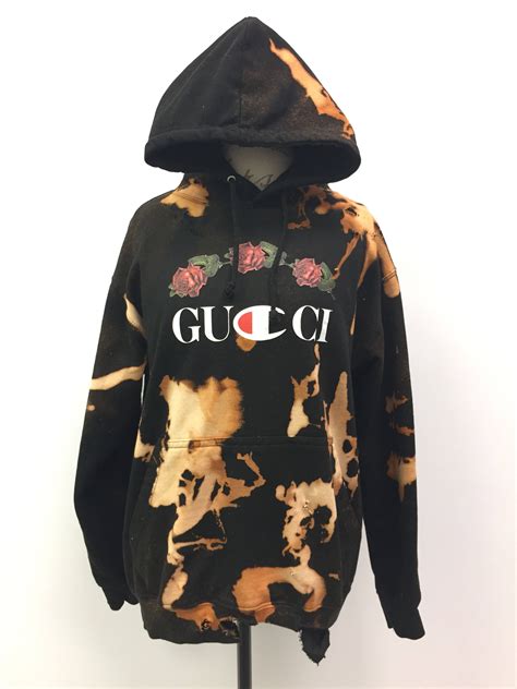 gucci x champion hoodie sale|Gucci distressed hoodie.